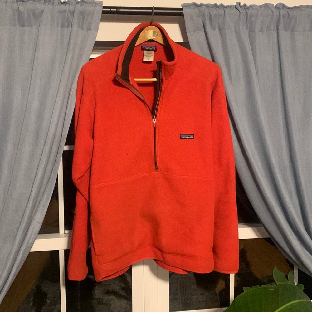 Patagonia Synchilla Orange 1/2 Zip Sweater - Large